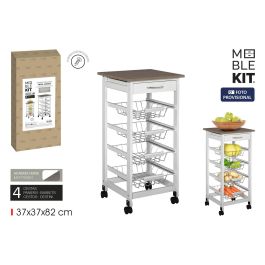 Inde Carrito Verdulero 4 Niveles C/Cajon 38 cm Ancho x 15.5 cm Alto x 76 cm Largo