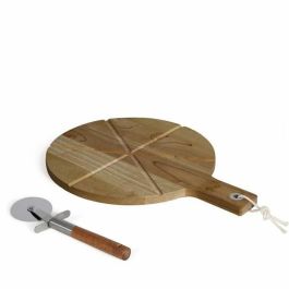 Livoo MES158 Juego de Pizza con Tabla para Servir de Madera de Acacia de 30x45 cm, Incluye 1 Cortador de Pizza y Mango con Orificio para Colgar