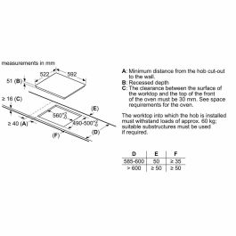 Bosch pue611bb5e Placa de Inducción 4 Zonas 592x522mm