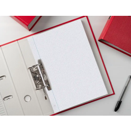 Liderpapel Recambio Din A4 100 Hojas 75 gr Cuadro 3 mm con Margen 4 Taladros