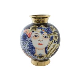 DKD Home Decor Jarrón Decorativo de Porcelana Estilo Shabby Colección Margot con Diseño de Cara Multicolor Azul 19x23x19 cm Precio: 25.64958. SKU: S3020491