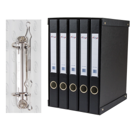 Pardo Módulo 5 Archivadores de Palanca Folio 2 Anillas 25 mm Negro 350x230x300 mm