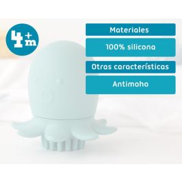 KioKids Cepillo Masajeador Champú de Silicona para Bebé, Masaje Suave Cuero Cabelludo Sensible, Relajante, Edad +4 Meses, Color Verde