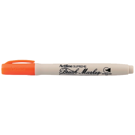 Artline Rotulador Supreme Brush Punta Pincel Trazo Variable Naranja para Lettering Base Agua