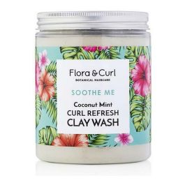 Flora Curl Champú en Polvo Coconut Mint Curl Refresh Clay Wash para Rizos, 260g - Con Arcilla y Extractos Naturales