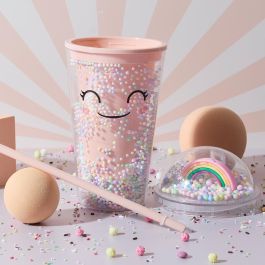 The Concept Factory Mug con Pajita Rainbow 350 ml Colección Kawaii