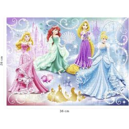 Disney Rompecabezas Princesas Brillantes 100 Piezas 36x26 cm para Niñas a partir de 6 Años con 3 Compartimentos Clasificadores
