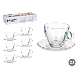 Vivalto Taza de Vidrio para Café 170 ml con Plato, 12x8x12 cm (24 Unidades) Precio: 36.79000039. SKU: B192DNA63W