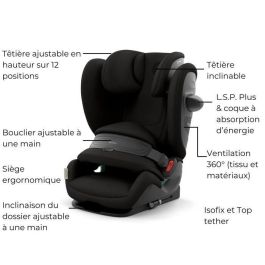 Cybex Gold CYB4063846543120 Silla de coche Pallas G3 Plus Moon Black - De 15 meses a 12 años