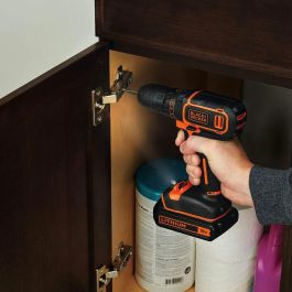 Black & Decker BDCDC18BAFC Taladro Atornillador Inalámbrico 18V Li-Ion 2 Baterías, 80 Accesorios, Vel. Variable, 10 Pos. Torque