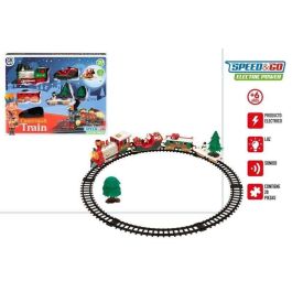 Tren electrico navidad con luz y sonido. 20 piezas. 91x44x30 cm