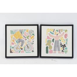 DKD Home Decor Cuadro Decorativo Scandi Moderno Multicolor 40x40cm Ps MDF (Set de 6 Unidades Surtido Aleatorio) Precio: 31.52292. SKU: B1BPW629KS
