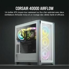 Corsair CC9011201WW Caja PC 4000D Airflow Semitorre, Cristal Templado, Blanco