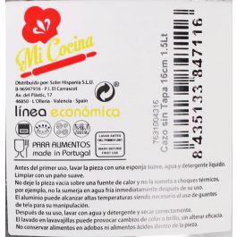 Cazo de Aluminio Sin Tapa 16 cm 1.5L - Mi Cocina (12 Unidades) Cazo de Aluminio Sin Tapa 16 cm 1.5L - Mi Cocina (12 Unidades)