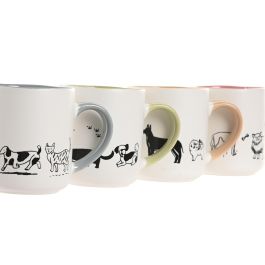 DKD Home Decor Taza Mug Porcelana New Bone Shabby Multicolor 480ml Apto Microondas y Lavavajillas 9 x 10.5 x 13 cm (12 Unidades)
