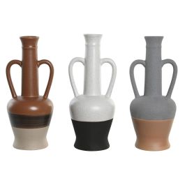 Jarron Boho DKD Home Decor Gris Terracota 12.5 x 30 x 12.7 cm (3 Unidades) Precio: 44.89000054. SKU: B1B9LYB8ZR
