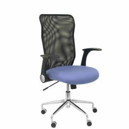Piqueras y Crespo Silla de Oficina Minaya Giratoria, Mecanismo Basculante, Brazos Regulables, Respaldo de Malla Negro, Asiento 3D Azul Claro Precio: 192.69000014. SKU: S5703008