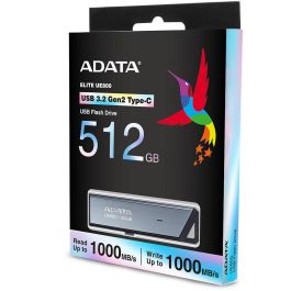 ADATA UE800 512 GB USB-C 3.2 (10 Gbit/s) Aluminio Cepillado Plata