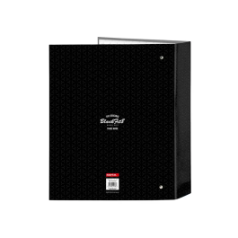 Carpeta de anillas BlackFit8 Old school Negro Gris A4 27 x 33 x 6 cm