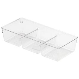 Cook Concept Cubeta Nevera Transparente con 3 Compartimentos Organizar Comida 34x15,2x7,5 cm