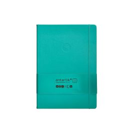 Cuaderno Con Gomilla Antartik Notes Tapa Dura A4 Hojas Rayas Turquesa 100 Hojas 80 gr Fsc