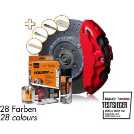 Foliatec FO2197 Juego de Laca para Pinzas de Freno Gris Marina - Kit 7 Piezas | Resistente a Calor, Químicos y Corrosión | Para 4 Pinzas