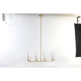 DKD Home Decor Lámpara Techo Moderno Dorado Blanco Metal Cristal 67 x 14 x 22 cm