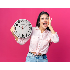 Q-connect Reloj de Pared Oficina Redondo Plástico Blanco 34 cm