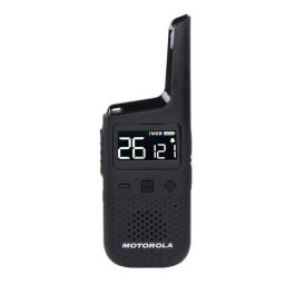 Motorola D3P01611BDLMAW Walkie Talkie XT185 Duo Pack, 8Km Alcance, 500mW, IP54, 16 Canales, Incluye Auriculares y Baterías Recargables