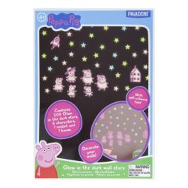 Paladone Vinilo Decorativo Peppa Pig con Estrellas que Brillan en la Oscuridad, Incluye 6 Personajes y 200 Estrellas
