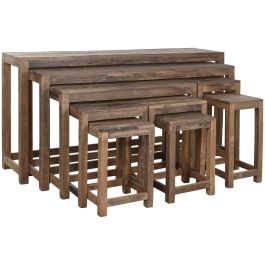 DKD Home Decor India 1c25 Consola y Mesa Item Home de Madera Natural, Medidas 160x40x82 cm, Set de 9 Piezas Precio: 905.49999947. SKU: B1JF2TDQ6A