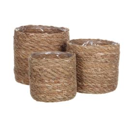 Mica Decorations Cesto modelo Atlántic set de 3 piezas en mimbre marrón - Ø12x12cm, Ø14x14cm, Ø16x16cm Precio: 18.69000001. SKU: S7902750