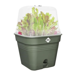 Elho Green Basics Maceta de cultivo cuadrada - Ø 35 cm - Plástico - 14 l - Verde