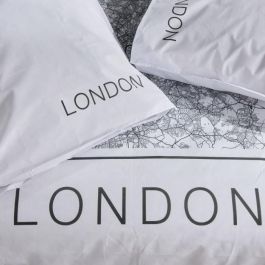 Juego de cama - TODAY - JAVA - 2 personas - 240x220 cm - Algodón - Estampado Londres - Blanco Juego de cama - TODAY - JAVA - 2 personas - 240x220 cm - Algodón - Estampado Londres - Blanco
