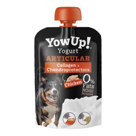 Yow Up! Yogur Articular Perro con Glucosamina, Condroitina, Colágeno y Cúrcuma Sabor Pollo 115 gr - Pack 3 Unidades