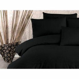 Juego de Cama 220x240 cm con 2 Fundas de Almohada 60x60 cm 70% Poliéster 30% Algodón Negro ASI8683743939176