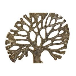 DKD Home Decor Decoración Colonial Árbol Dorado Natural 28x28x5 cm - Madera Mango y Aluminio