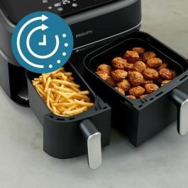 Philips NA351/00 AirFryer Serie 3000 Doble Cubeta Sincronizada 9,0L Gran Capacidad Acero Inoxidable para Cocina Saludable
