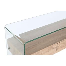 Consola DKD Home Decor Transparente Marrón claro Cristal Madera MDF 120 x 35 x 80 cm