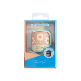 Mr. Wonderful - Altavoz Portátil Inalámbrico Mini, Diseño Margaritas, 80x60x80 mm, Sonido Potente y Claro, Conexión Bluetooth para Smartphone