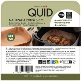 Cesta Cuadrada Papel Horno Naturalia Quid 23x4,5 cm