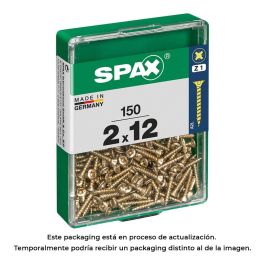 Spax 4081020200122 Tornillo para madera cabeza plana Yellox 2,0x12mm rosca completa Caja 150 unidades Precio: 4.49999968. SKU: S7913847