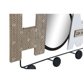 DKD Home Decor Perchero Pared Sasoon Scandi Marron Negro 5 x 21 x 45 cm (4 Unidades)