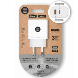 Cargador Gan de Pared Tech One Tech GaN TEC2270/ 1xUSB Tipo-C/ 1x USB/ 65W/ Blanco Precio: 22.58999941. SKU: B14QBTPP9Y