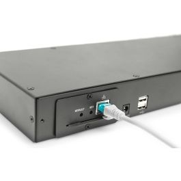 Digitus Módulo Conmutador KVM Cat.5 profesional de 8 puertos para Consola Modular USB, Ethernet, Montaje en rack 1U, Negro