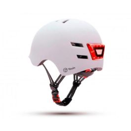 Youin Casco MA1011M con LED Frontal y Trasero, Talla M, Blanco