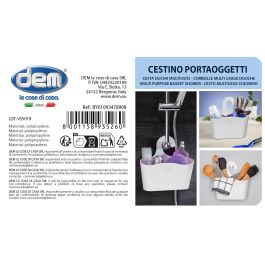 Inde Cesta Organizadora Multiusos Dem para Ducha de Plástico - 26 cm Largo x 8,5 cm Ancho x 14,5 cm Alto (12 Unidades) Inde Cesta Organizadora Multiusos Dem para Ducha de Plástico - 26 cm Largo x 8,5 cm Ancho x 14,5 cm Alto (12 Unidades)