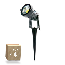 Pack 4 Spots de Jardín LED con Pica 5W 421Lm 2700K 40000H [SL-SL-C10-5W-WW-PK4-AP]