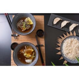 Kinvara Set Sushi Cerámica y Bambú 8 Piezas 16.5x3x30 cm (Set de 12)