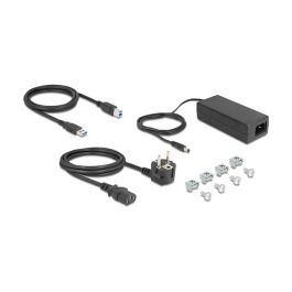 Delock Hub Industrial de 19" con 10 Puertos USB 3.2 Gen 2 Tipo-A, 10 Gbps, USB-B de Entrada, Plug & Play, Negro - 100-240V AC